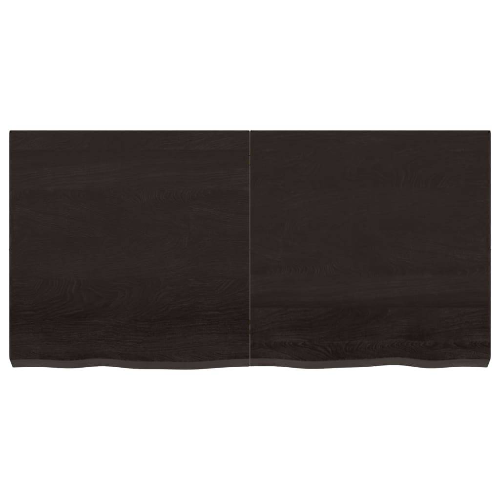 vidaXL Tischplatte Dunkelbraun 120x60x(2-6)cm Massivholz Eiche
