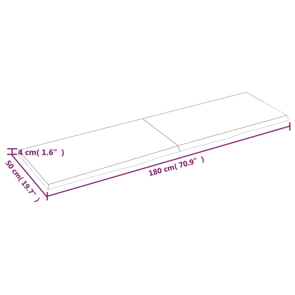 vidaXL Waschtischplatte Hellbraun 180x50x(2-4) cm Massivholz Behandelt