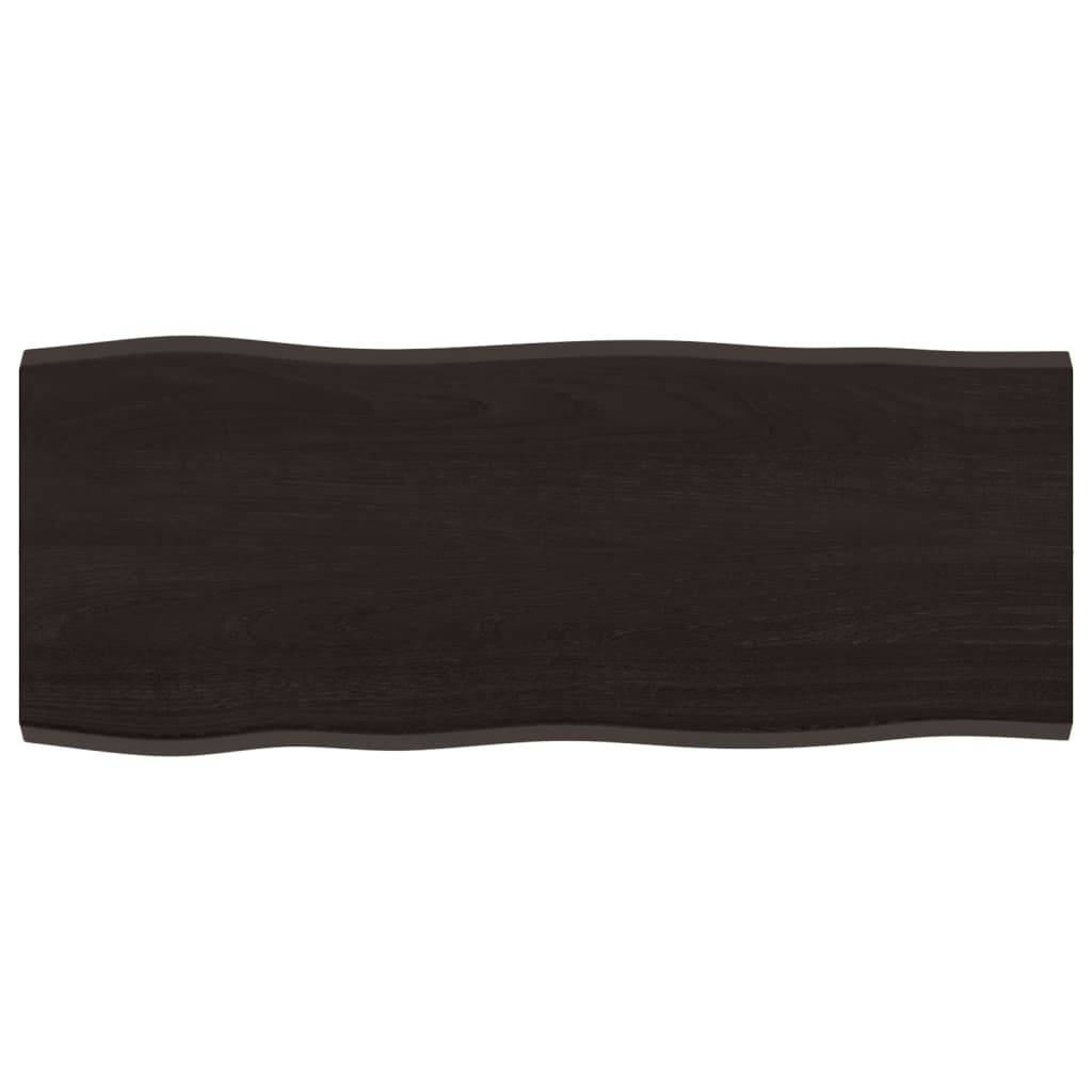 vidaXL Tischplatte 100x40x2 cm Massivholz Eiche Behandelt Baumkante