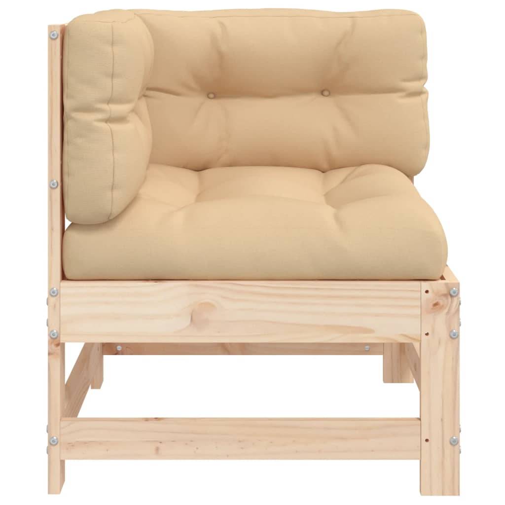 vidaXL Ecksofa mit Kissen Massivholz Kiefer