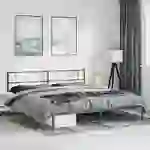 vidaXL Bettgestell mit Kopfteil Metall Schwarz 183x213 cm vidaXL Bettgestell mit Kopfteil Metall Schwarz 183x213 cm