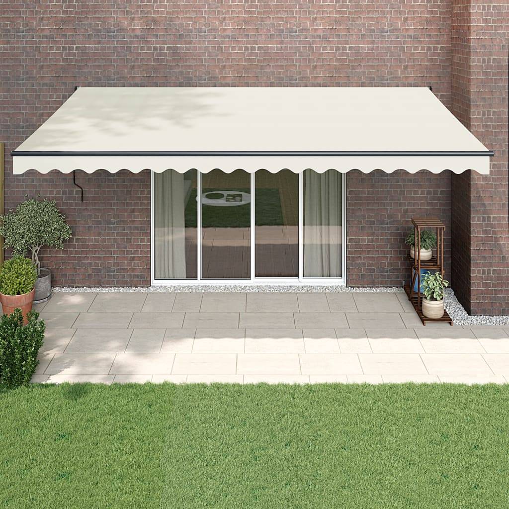 vidaXL Elektrische Markise mit Kurbel Creme 5x3 m