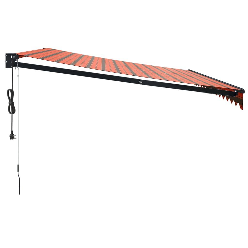 vidaXL Elektrische Markise mit Kurbel Orange und Braun 4,5x3 m