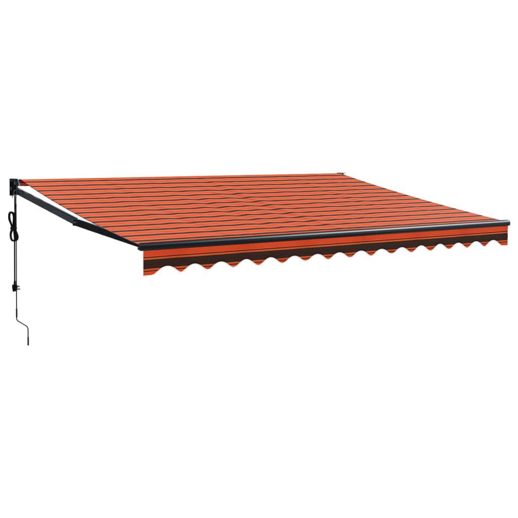 vidaXL Elektrische Markise mit Kurbel Orange und Braun 4x3 m