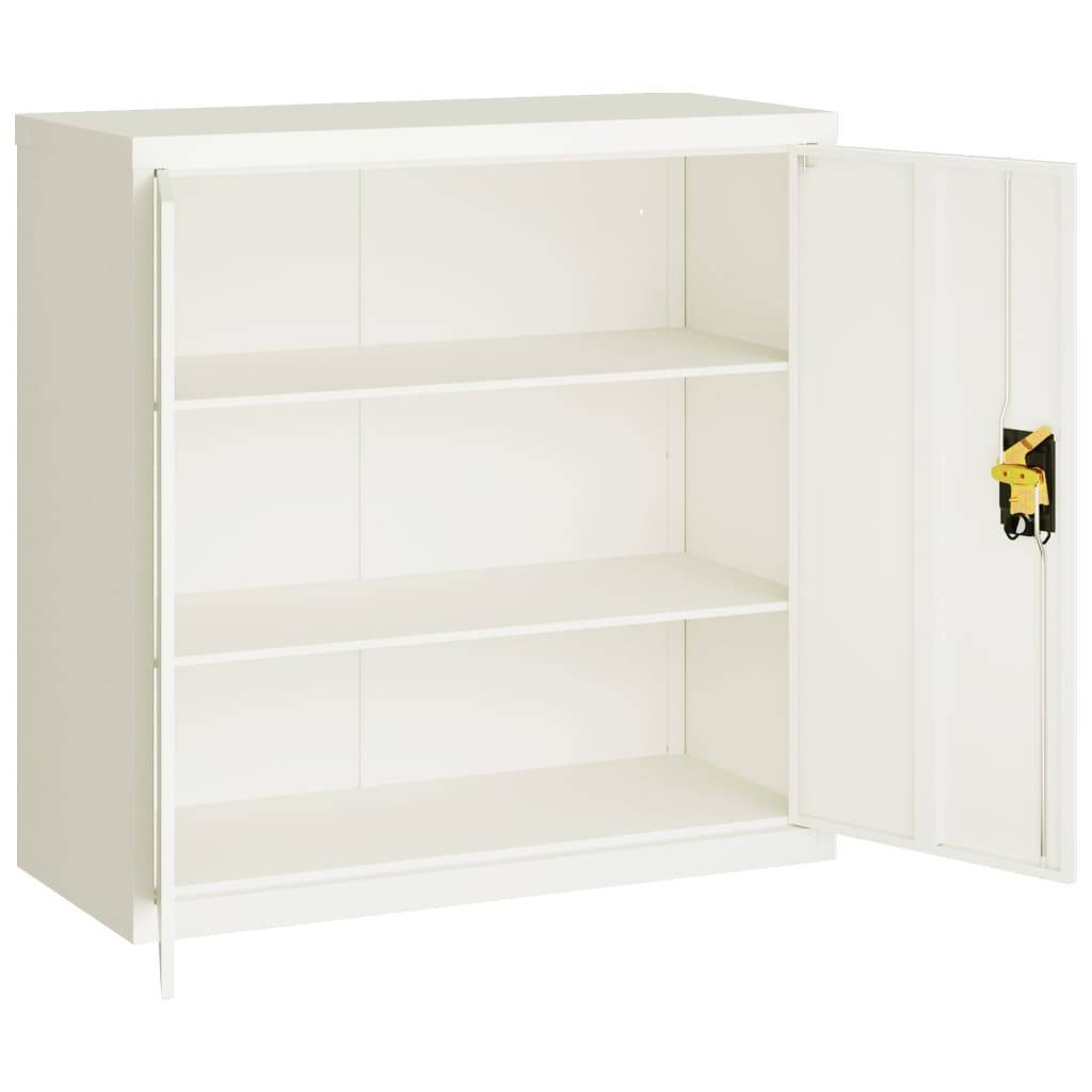 vidaXL Aktenschrank Weiß 90x40x90 cm Stahl
