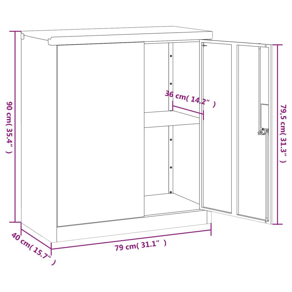 vidaXL Aktenschrank Anthrazit 79x40x90 cm Stahl