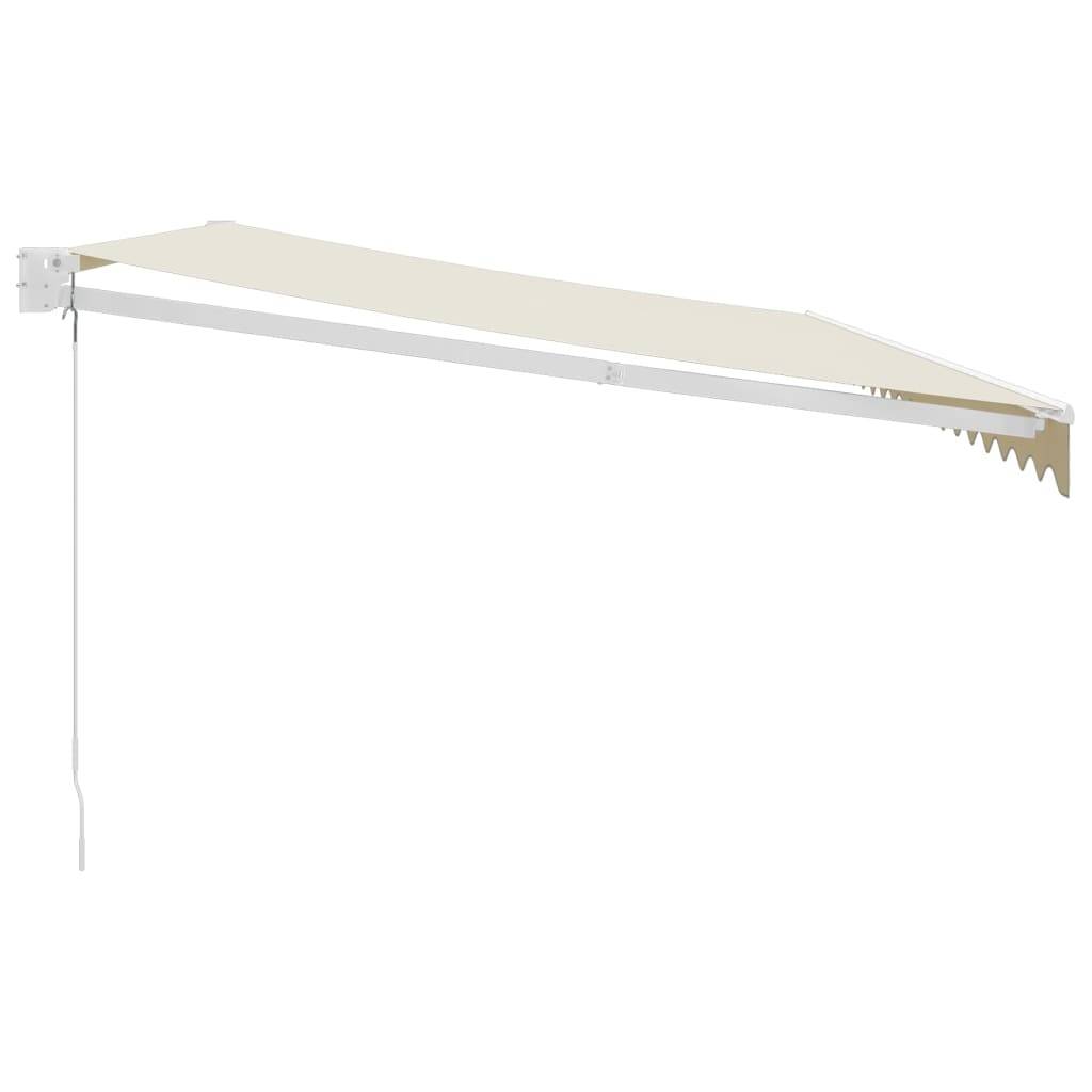 vidaXL Markise Einziehbar Creme 5x3 m Stoff und Aluminium