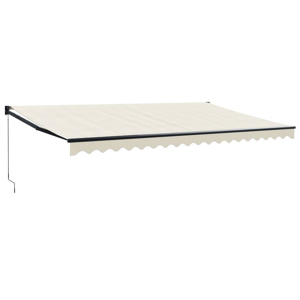 vidaXL Markise Einziehbar Creme 5x3 m Stoff und Aluminium