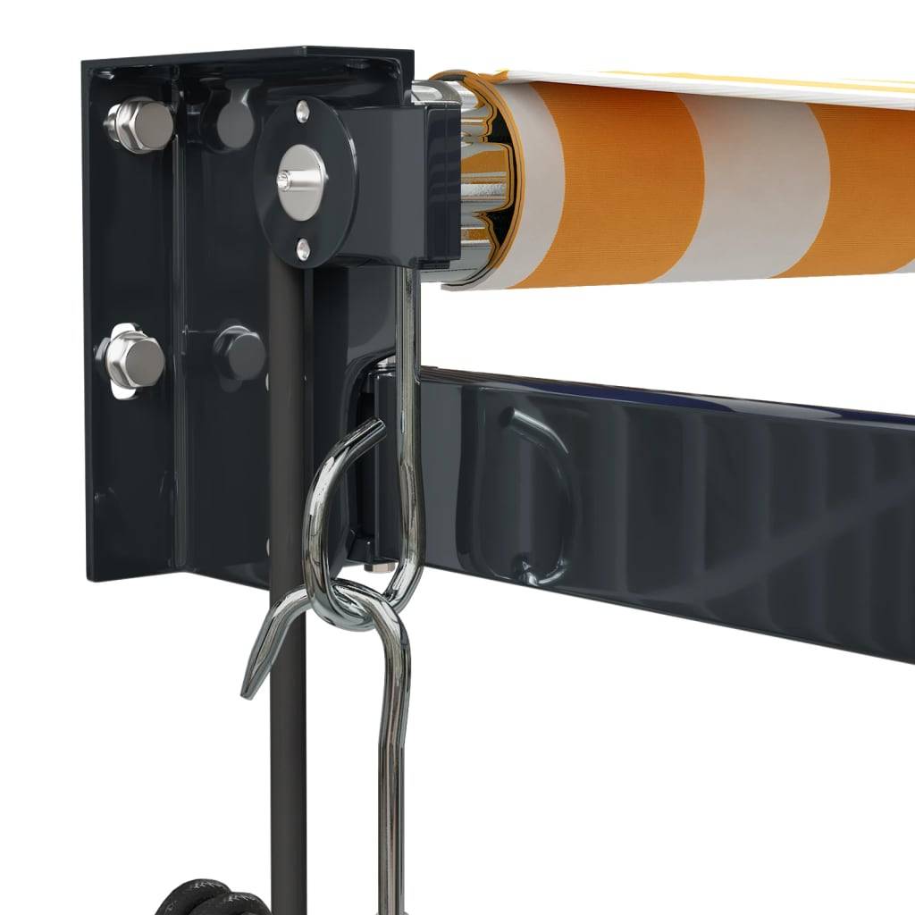 vidaXL Elektrische Markise mit Kurbel Gelb und Weiß 3,5x2,5 m