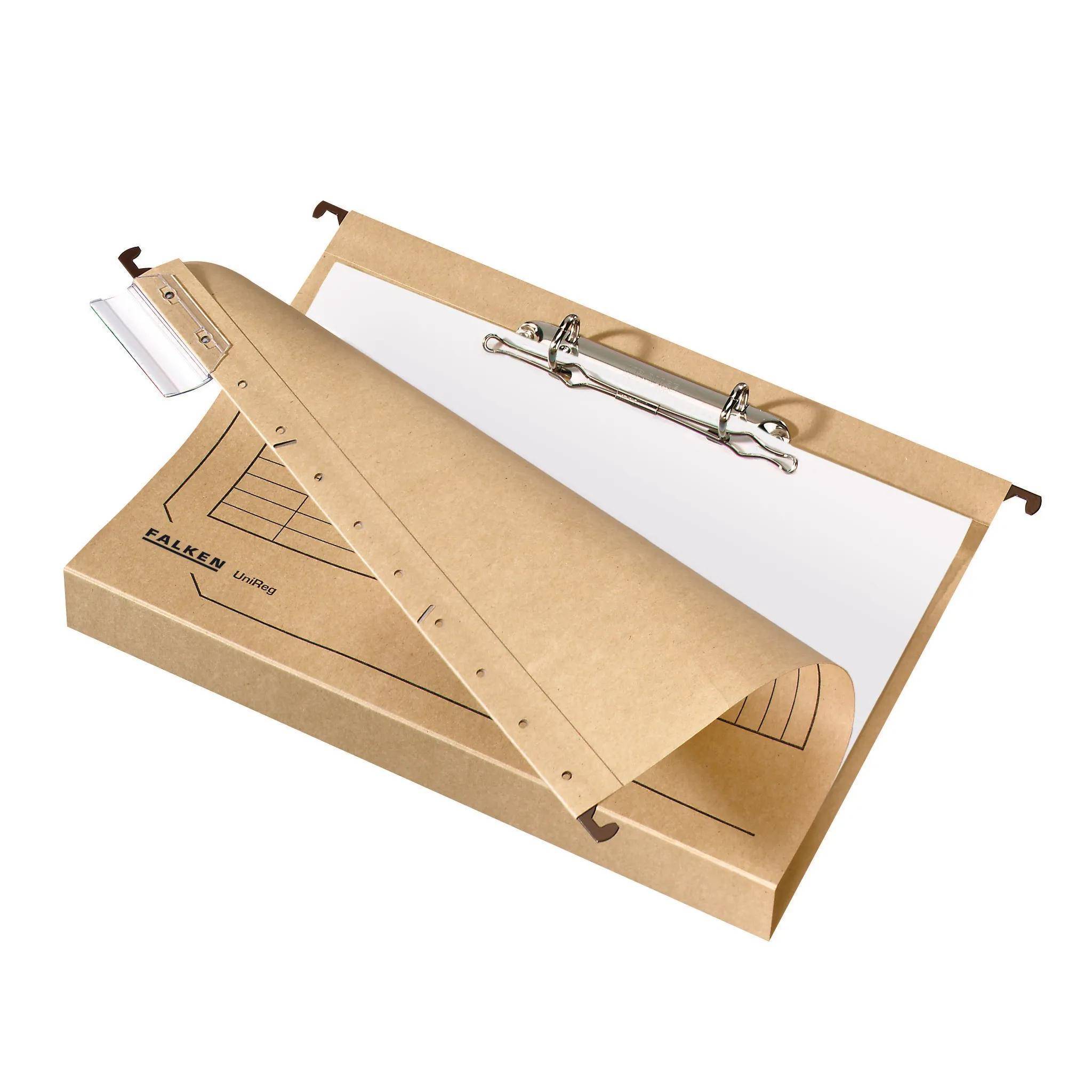 Falken 8x Hängesammler UniReg 320g/m2-Kraftkarton 2 Ring 4cm Braun 11288156F