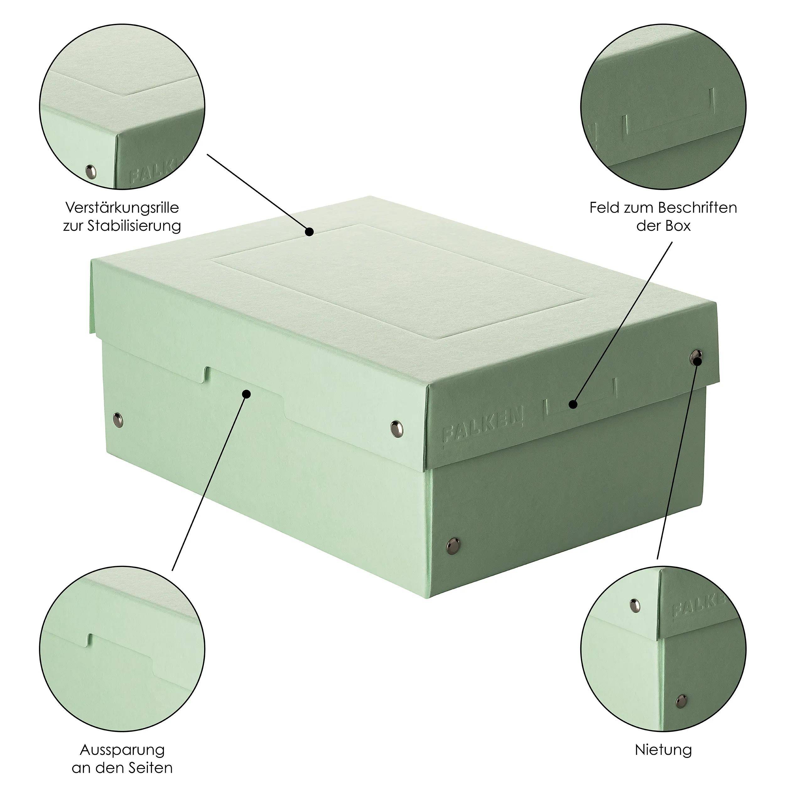 Falken 5x PURE Box Pastell DIN A5, Füllhöhe 100 mm - Grün - 22001920F