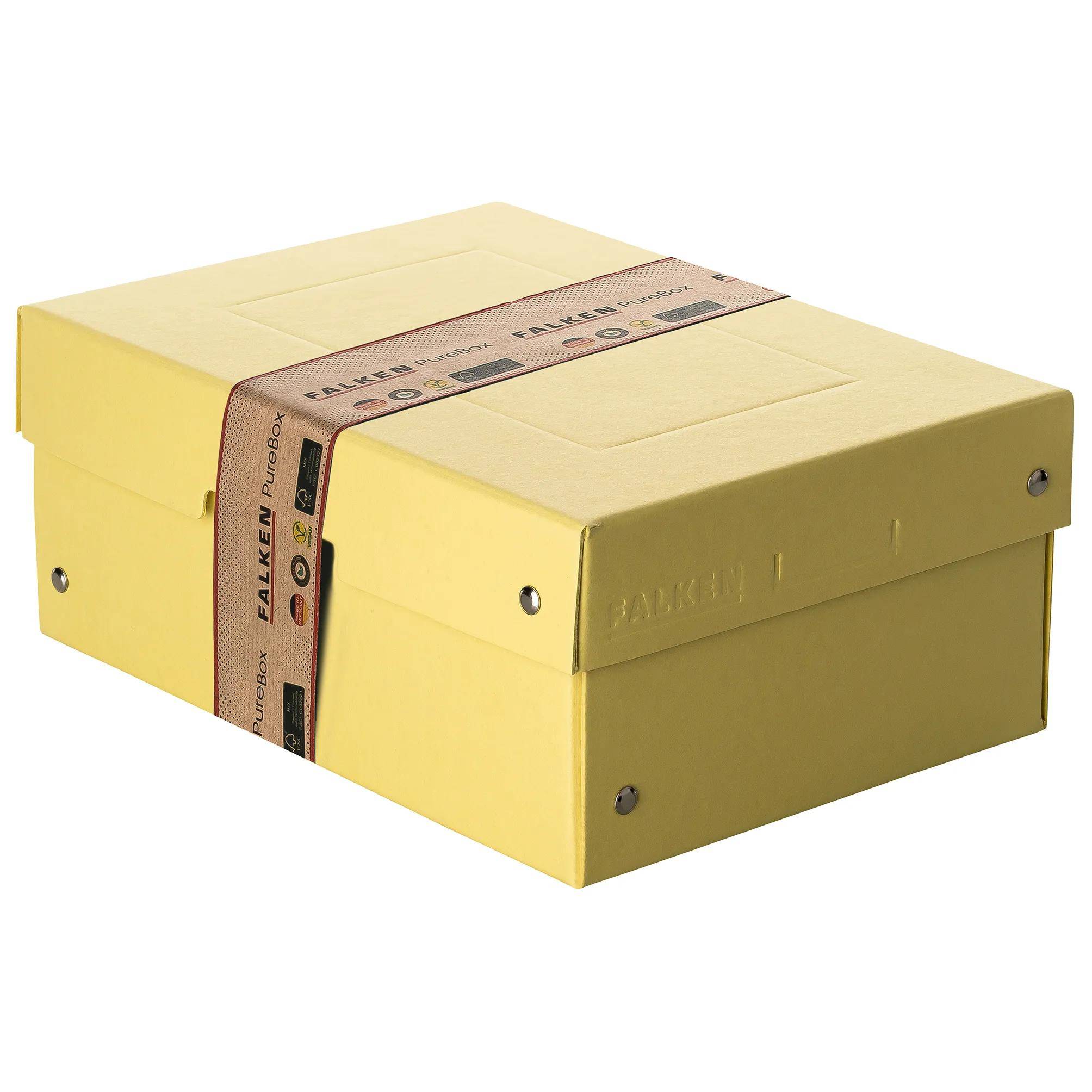 Falken 5x PURE Box Pastell DIN A5, Füllhöhe 100 mm - Gelb - 22001944F
