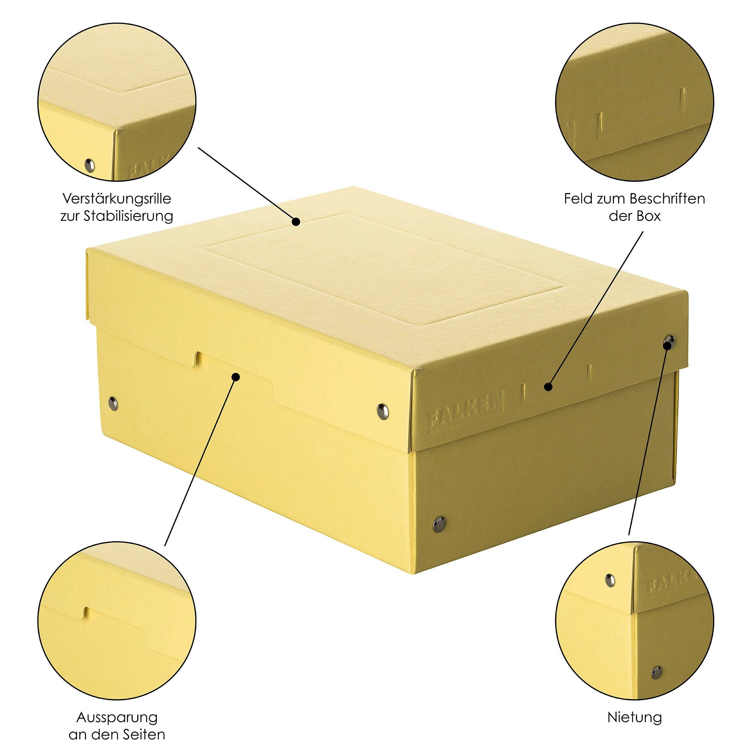 Falken 5x PURE Box Pastell DIN A5, Füllhöhe 100 mm - Gelb - 22001944F
