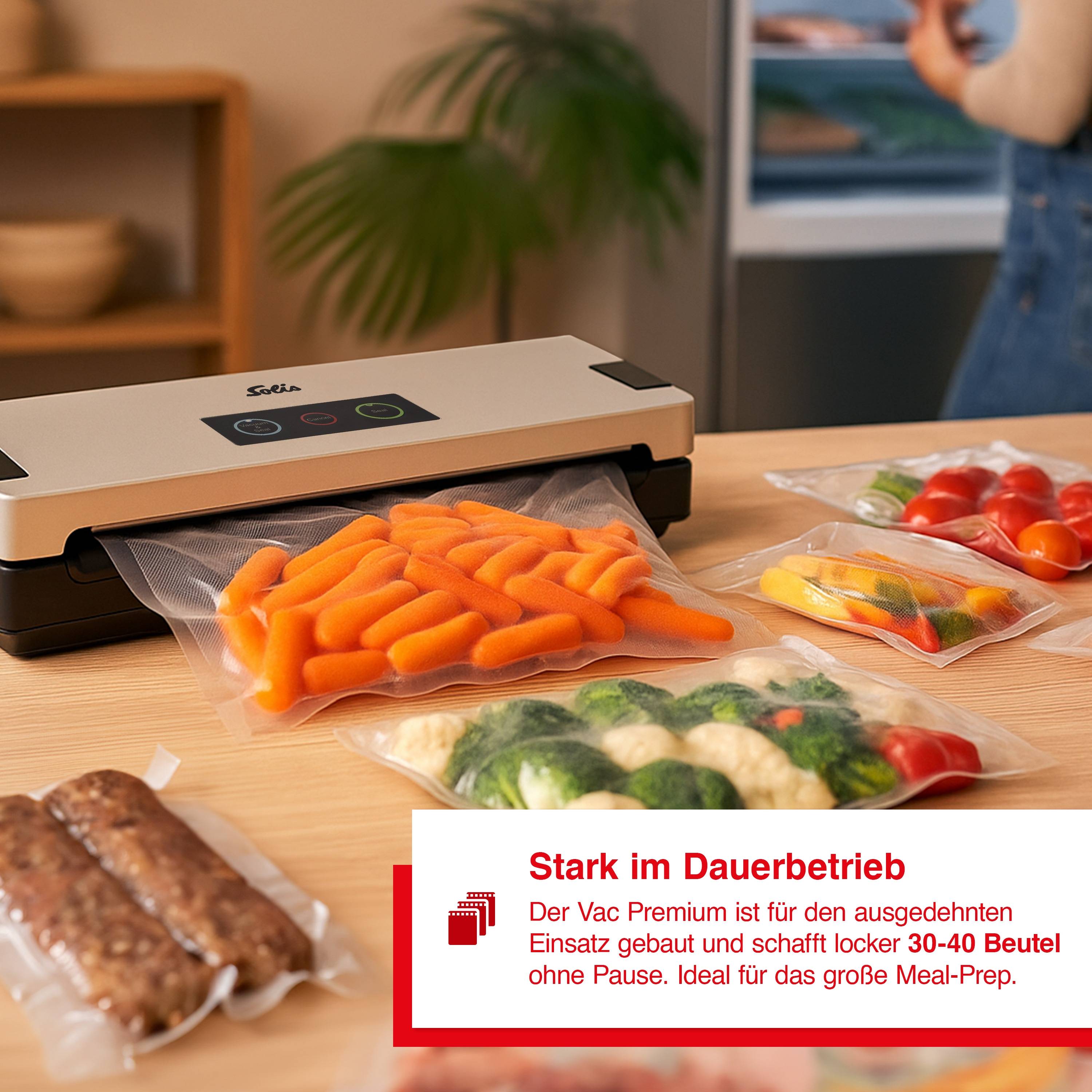 Solis Vakuumiergerät 30cm Beutel 2,5mm Schweißnaht, Dauerbetrieb, Versiegelung
