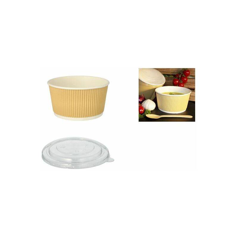 PAPSTAR Suppenbecher "pure" Ripple Wall, 520 ml, beige