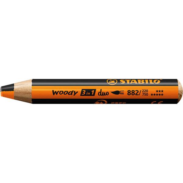 Aquarellfarbstift woody 3 in 1 duo orange/schwarz