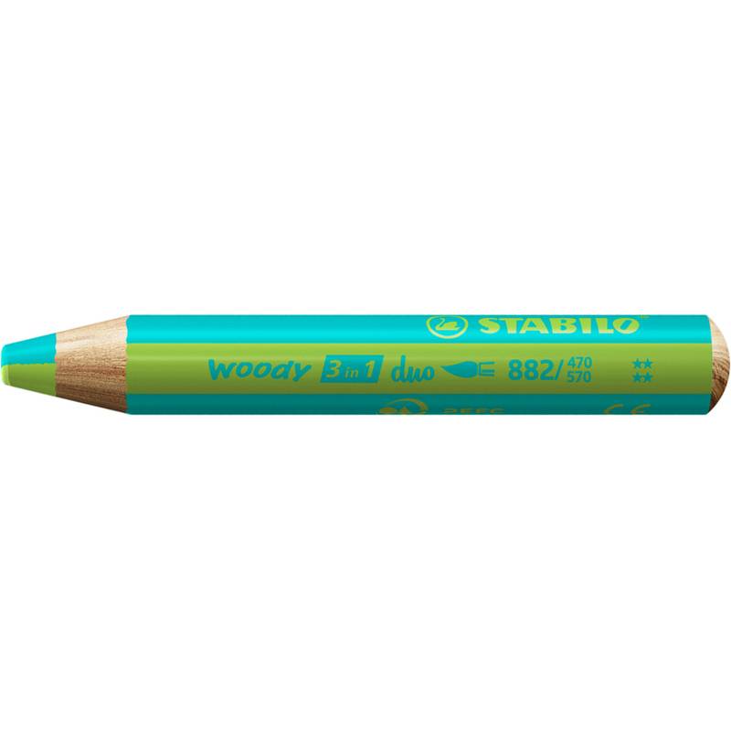 STABILO Multitalentstift woody 3 in 1 duo, türkis/hellgrün