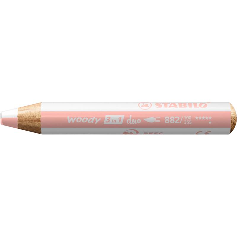 STABILO Multitalentstift woody 3 in 1 duo, weiß/apricot