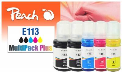 Peach Standardertrag 127 ml 70 5 Stücke Multipack Spar Pack Plus Tintenpatronen kompatibel zu Epson No. 113 T06B1*2 T06B2 T06B3 T06B4