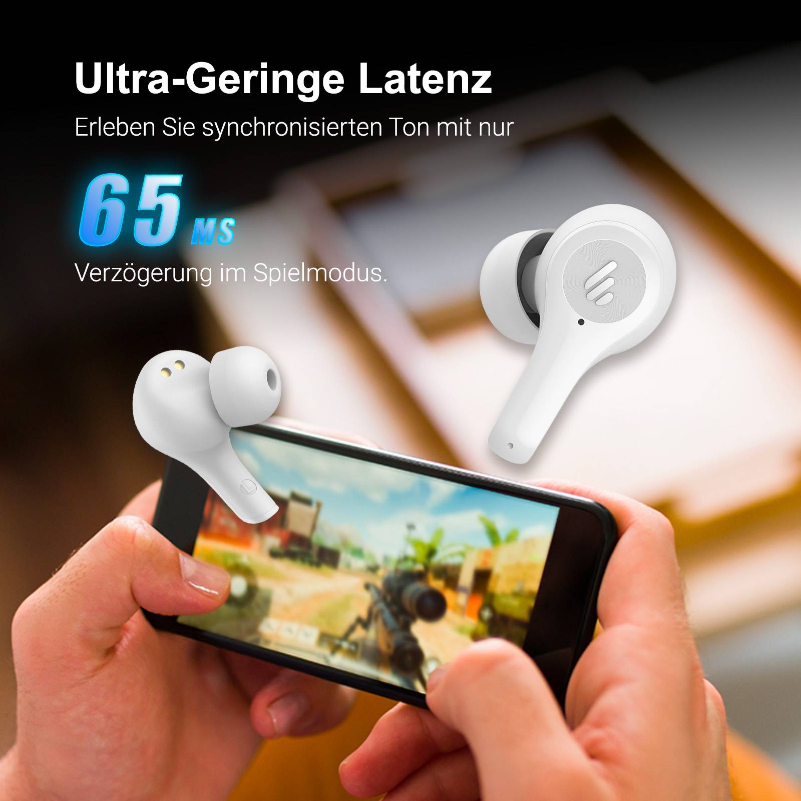 Edifier X5 Lite Echte Drahtlose In-Ear-Kopfhörer, Bluetooth 5.3 Kopfhörer, 26 Stunden Spielzeit, 4 EQ-Voreinstellungen, Spielmodus, IP55 - Weiß
