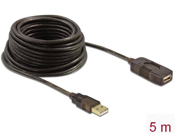Delock USB-Verlängerungskabel - USB (M) zu USB (W) - 5 m - aktiv
