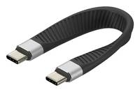 USB-C-Kabel mit zwei USB-C-Anschlüssen auf einem schwarzen geflochtenen Kabel