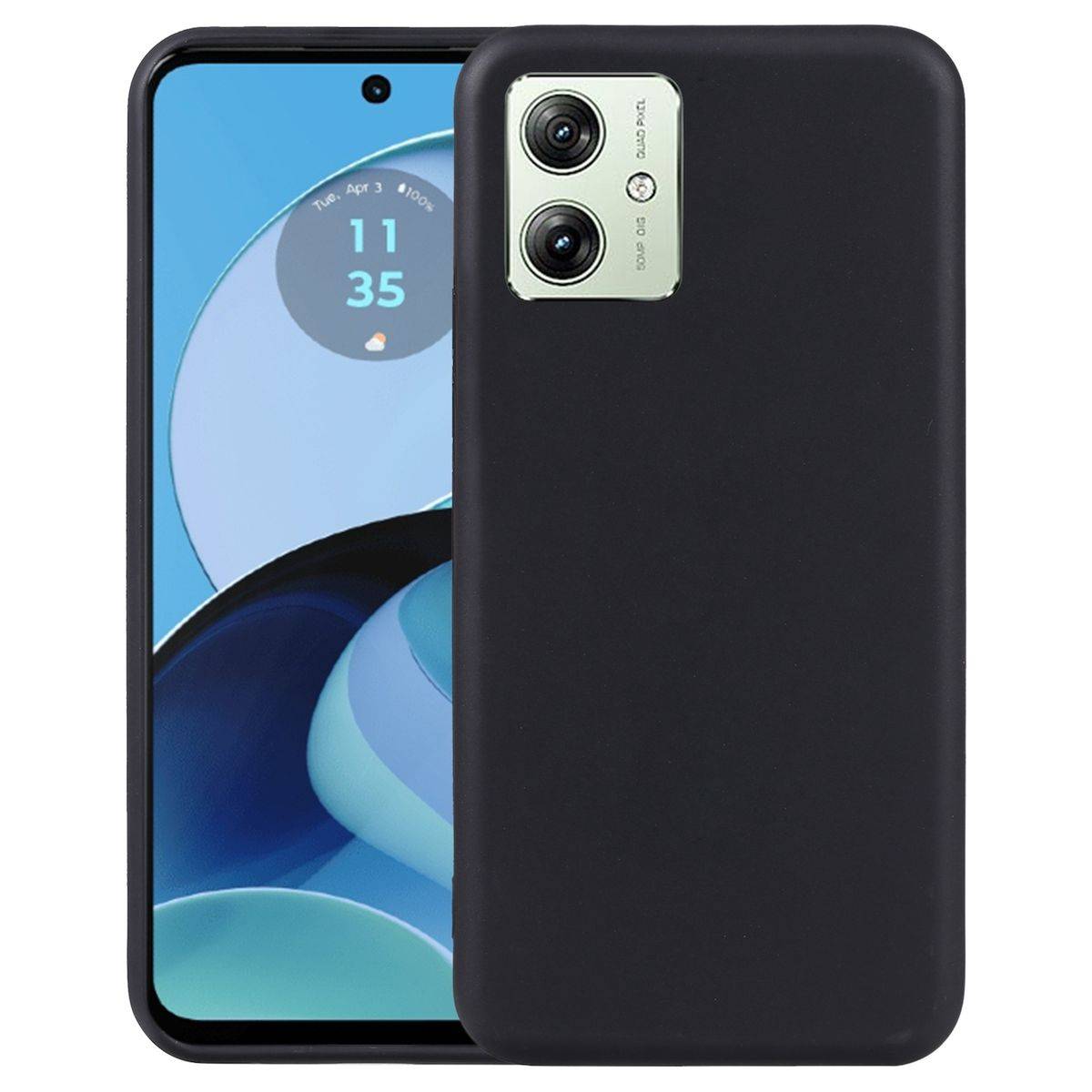 Für Motorola Moto G54 Silikon TPU Schutz Handy Hülle Tasche Schwarz