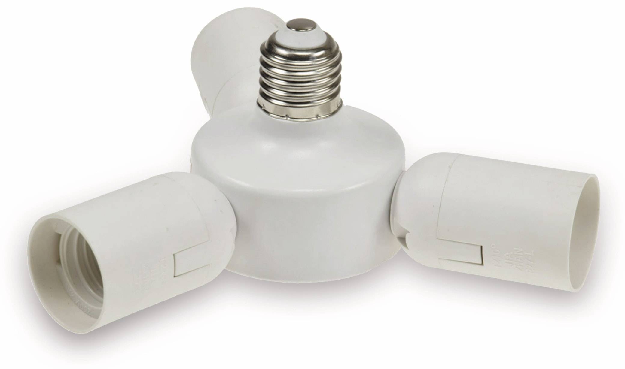 CHILITEC E27-Fassung "Triple" 22237, Adapter auf 3x E27-Schraubfassungen, weiß
