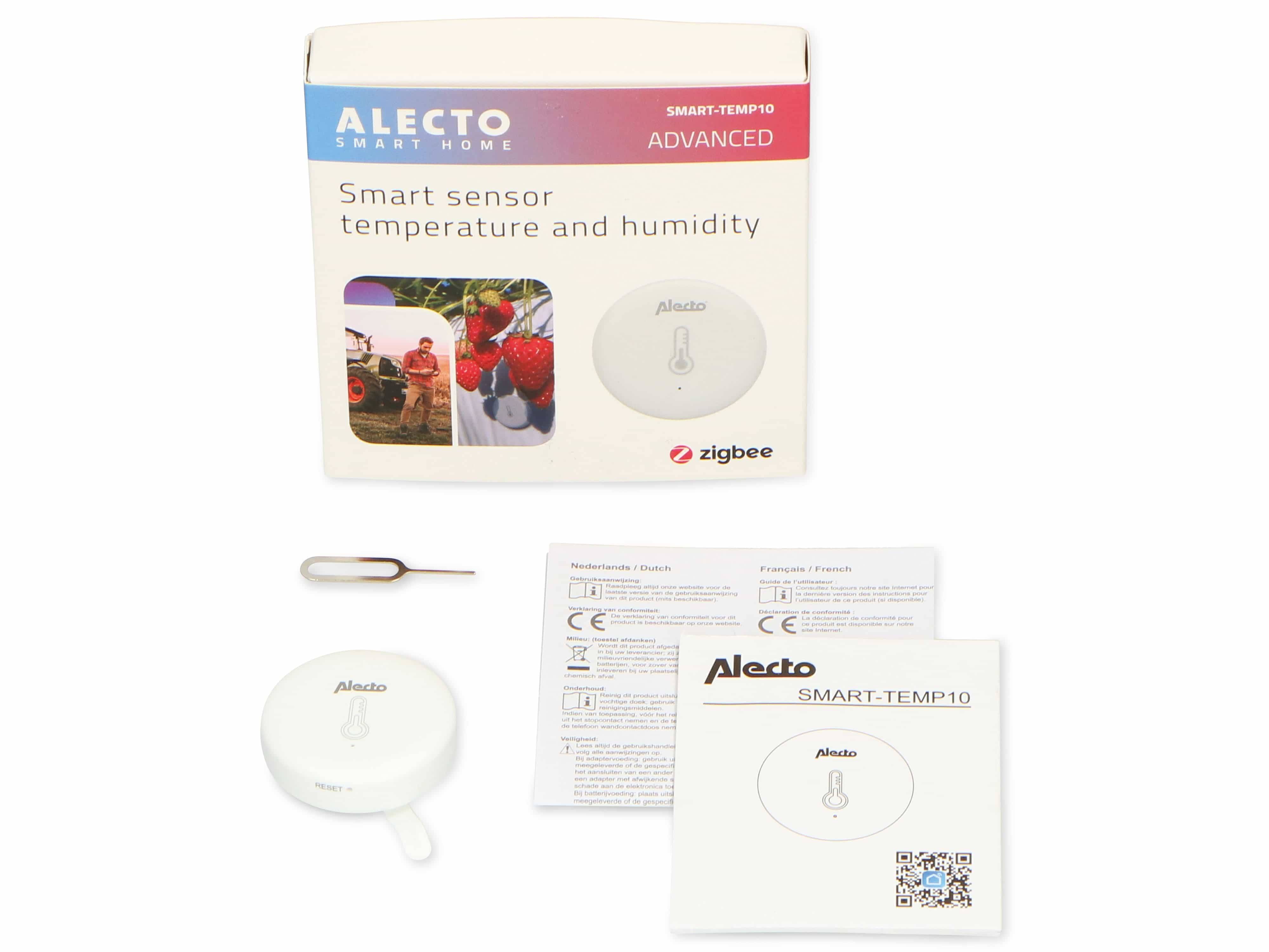 ALECTO Temperatur- und Feuchtigkeitssensor Smart-Temp10, weiß