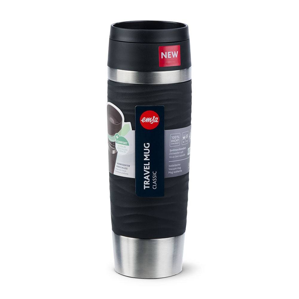 EMSA Isolierbecher TRAVEL MUG Wave 0.5 l. schwarz hochwertiger