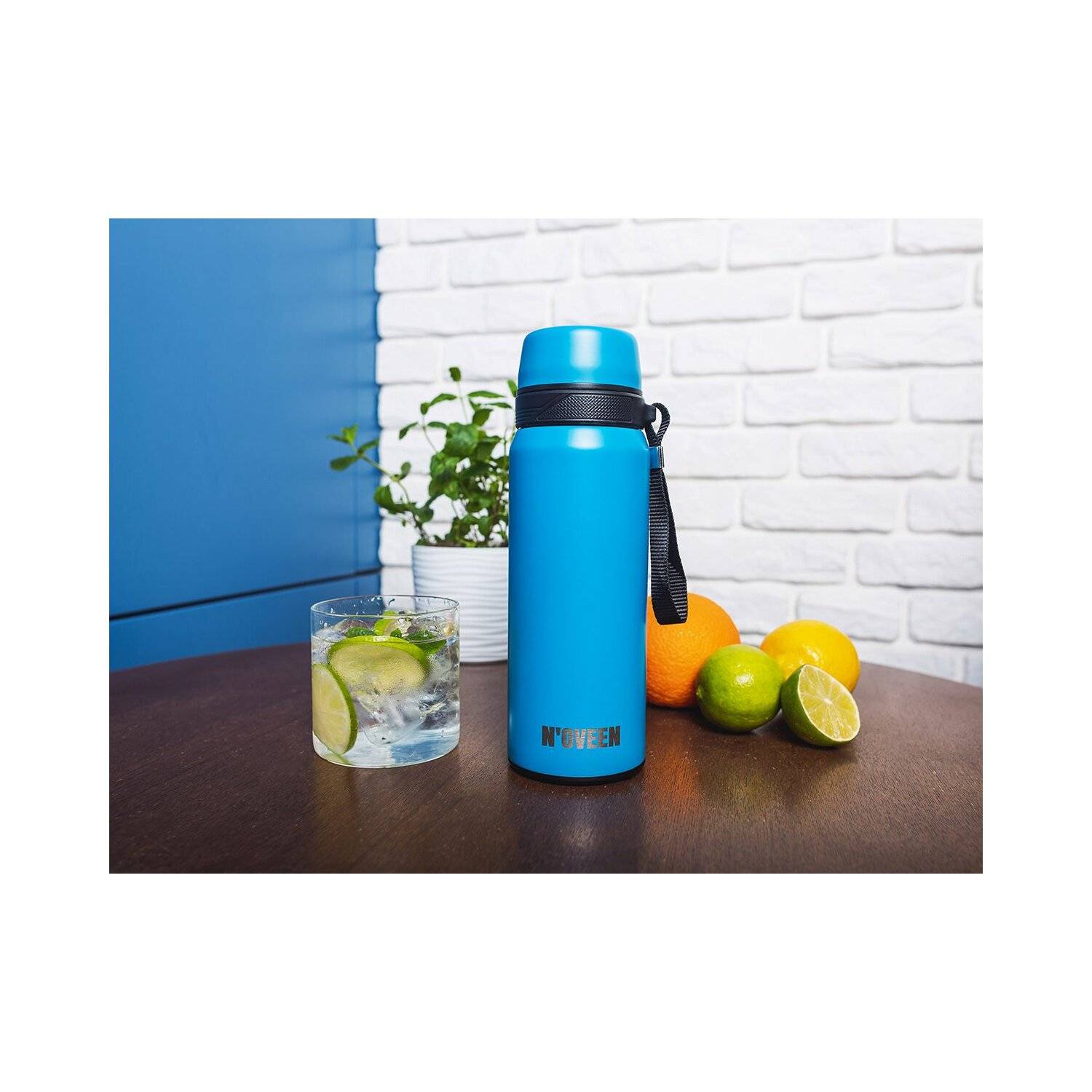 Matte Edelstahl Thermoskanne | 700 ml, Blau