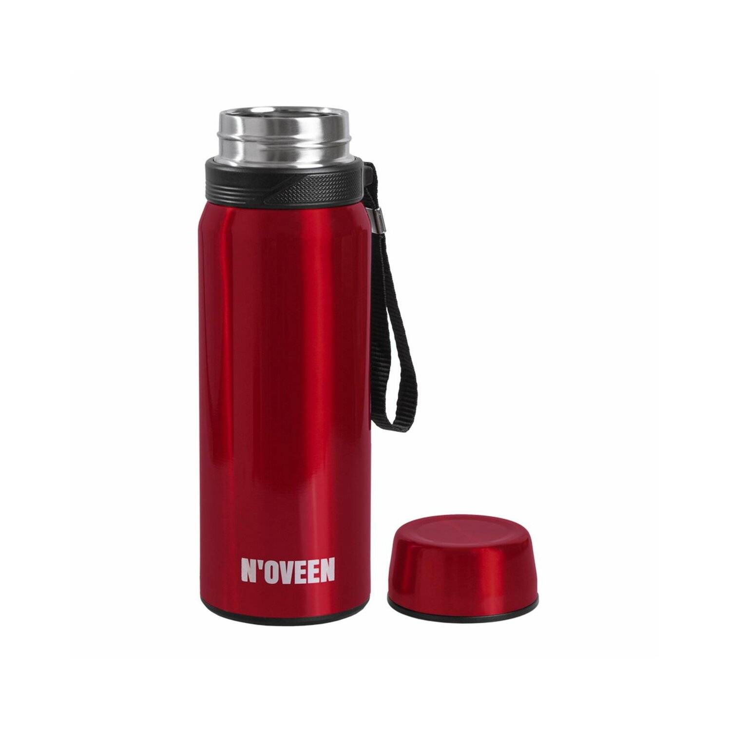 Transparent Edelstahl Thermoskanne | 700 ml, Rot