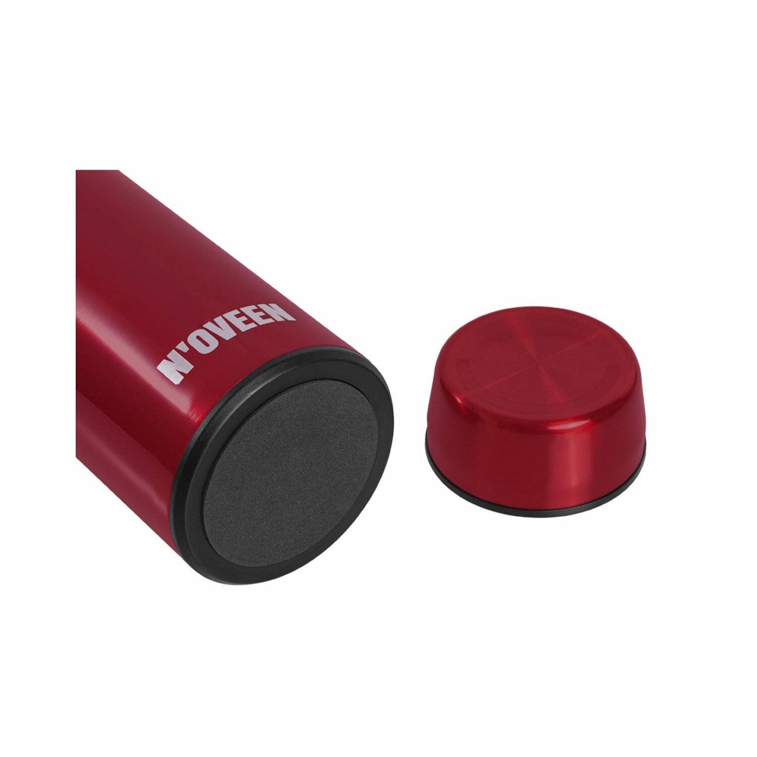 Transparent Edelstahl Thermoskanne | 700 ml, Rot