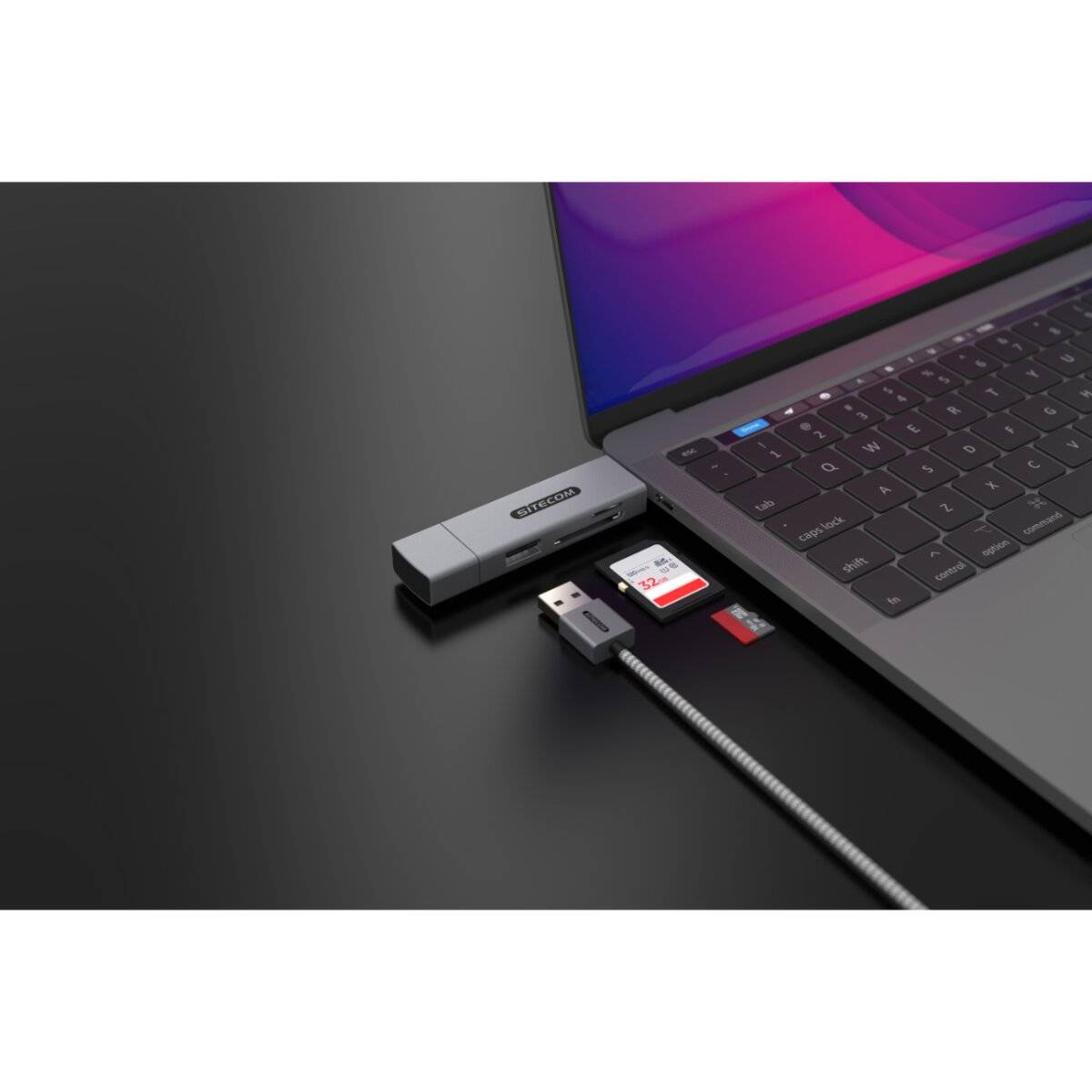 Sitecom USB-A + USB-C Stick-Kartenleser mit USB-Anschluss – SD & MicroSD