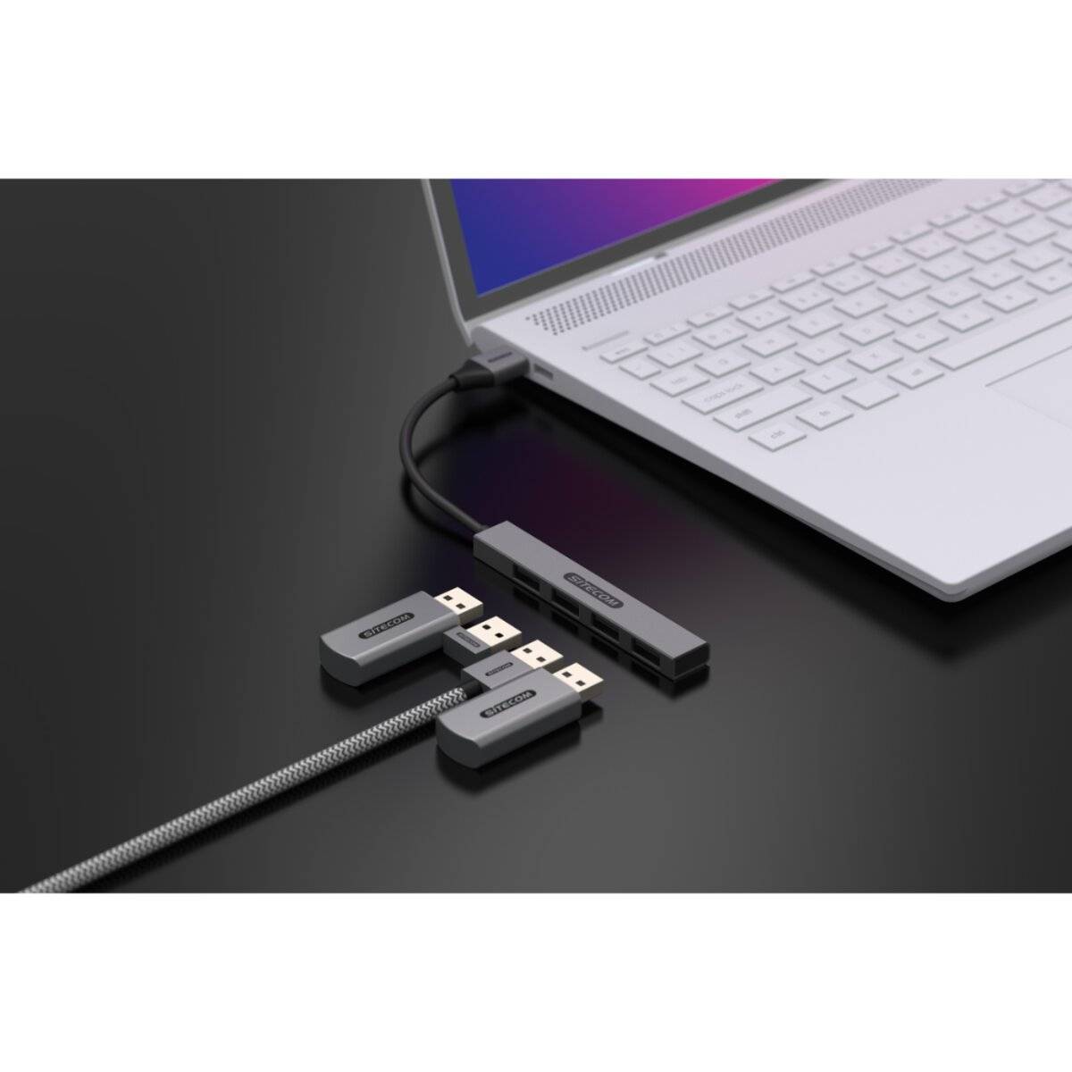 USB-A zu 4x USB-A Nano Hub, ultrakompakt & tragbar