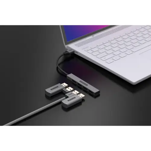 USB-A zu 4x USB-A Nano Hub, ultrakompakt & tragbar USB-A zu 4x USB-A Nano Hub, ultrakompakt & tragbar