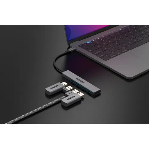 USB-C zu 4x USB-A Tiny Hub, kompakt & leistungsstark USB-C zu 4x USB-A Tiny Hub, kompakt & leistungsstark