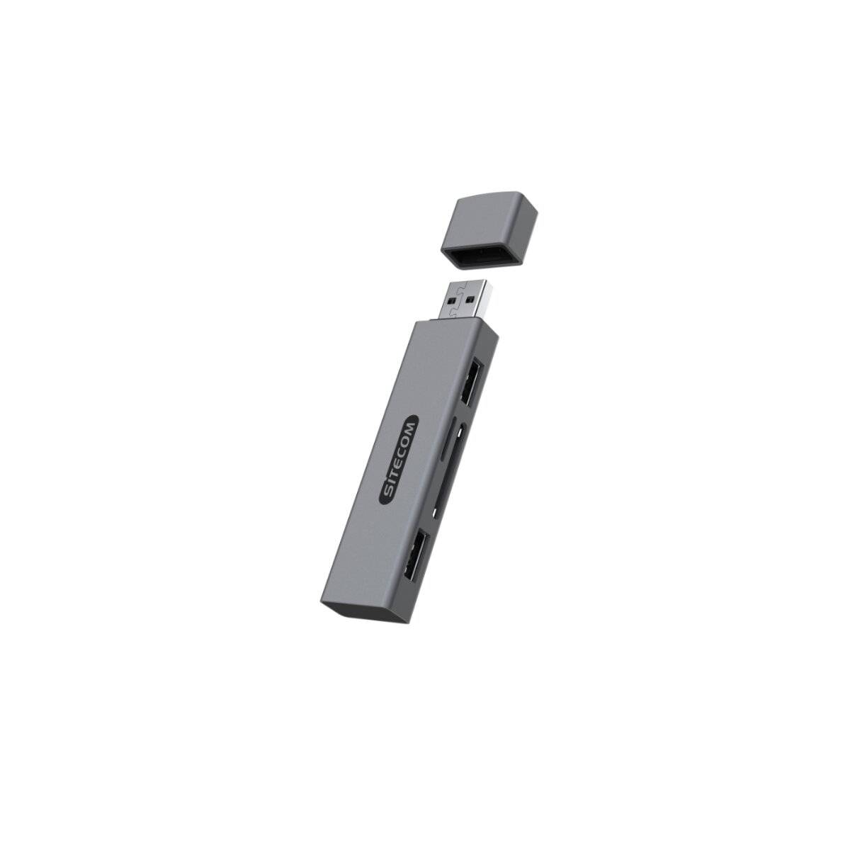 Sitecom USB-Stick-Kartenleser mit 2 USB-Anschlüssen – SD & MicroSD