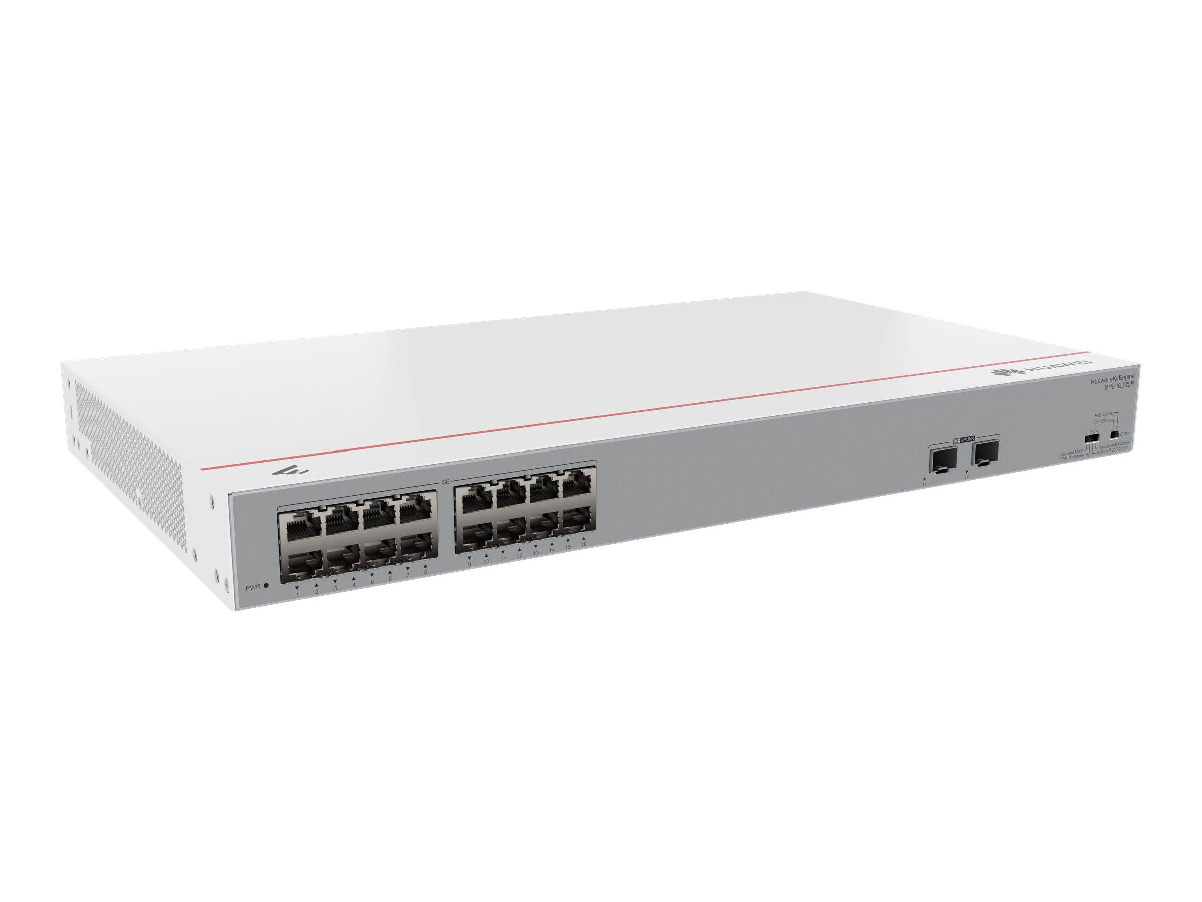 Huawei eKitEngine S110 Series S110-16LP2SR - Switch - 2 x Gigabit SFP + 16 x 10/100/1000 - Desktop, an Rack montierbar,