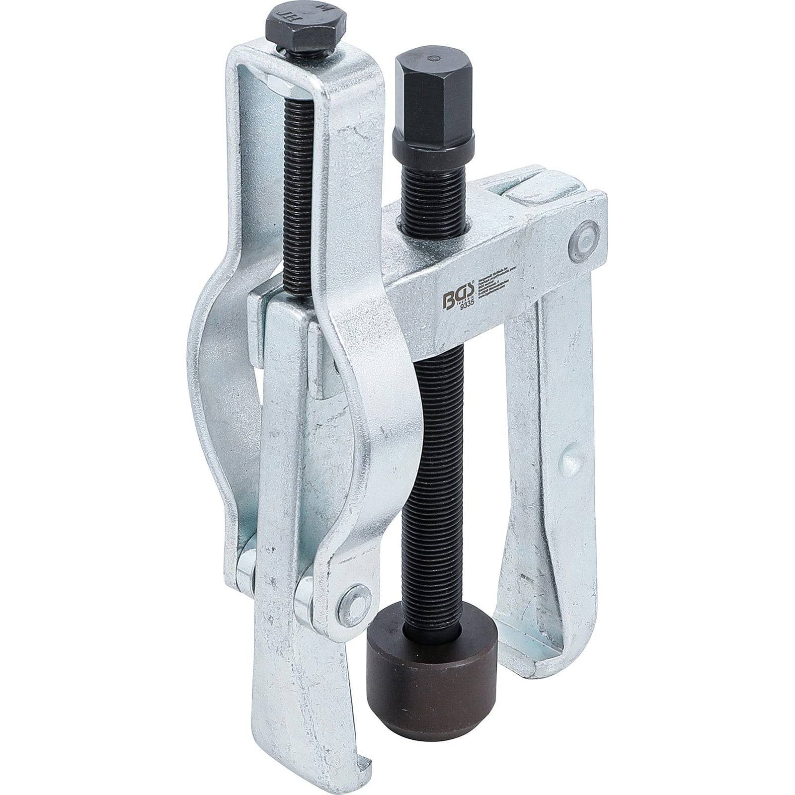 Ein Metallgetriebe-Auszieher mit zwei Armen und einem zentralen Schraubenmechanismus, der zum Entfernen von Zahnrädern oder Riemenscheiben von einer Welle verwendet wird.