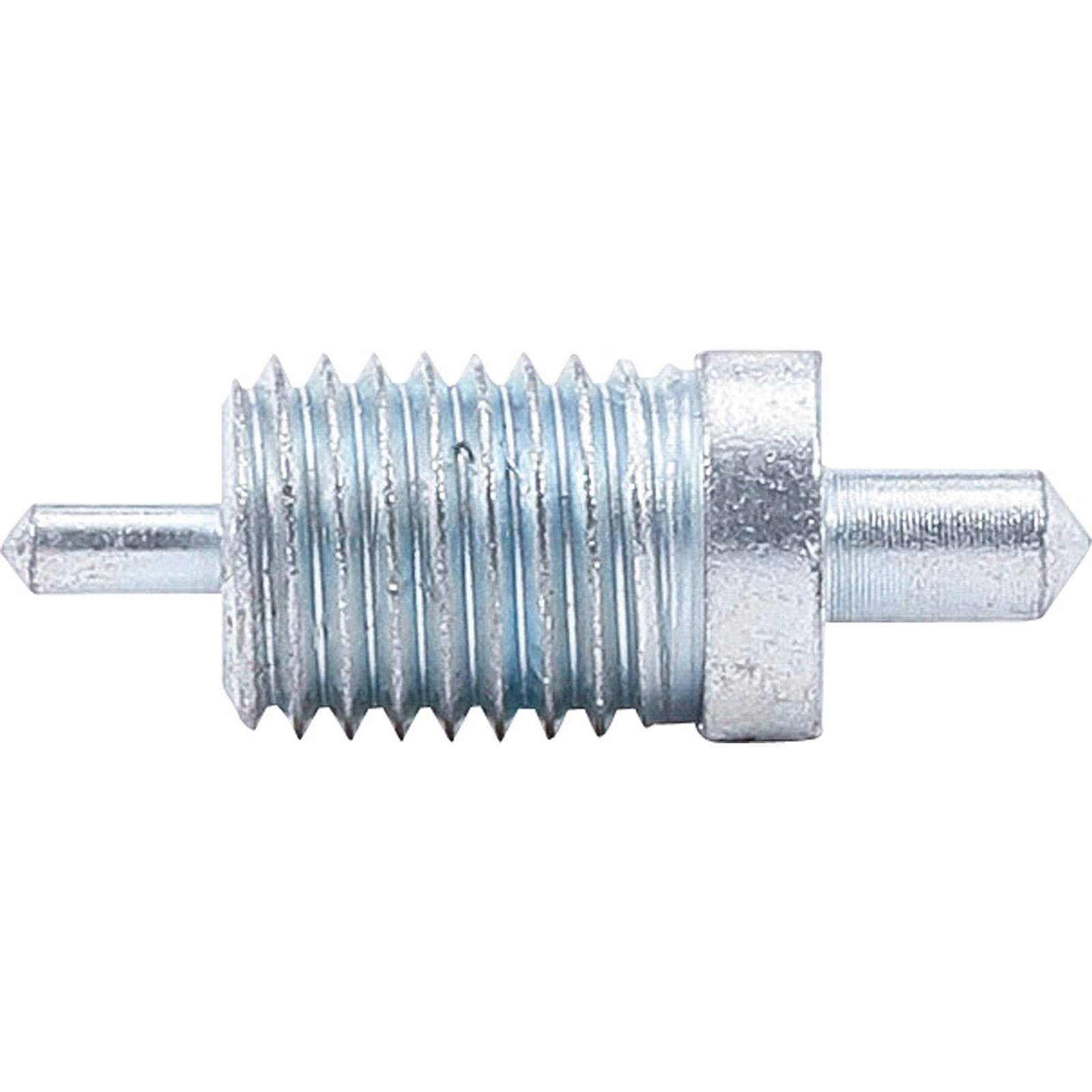 Ein zylindrisches Metallgewindeeinsatz mit spitzen Enden, das zum sicheren Verbinden zweier Komponenten in mechanischen Baugruppen verwendet wird.