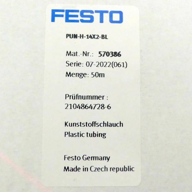 FESTO Kunststoffschlauch PUN-H-14X2-BL 50m (570386)