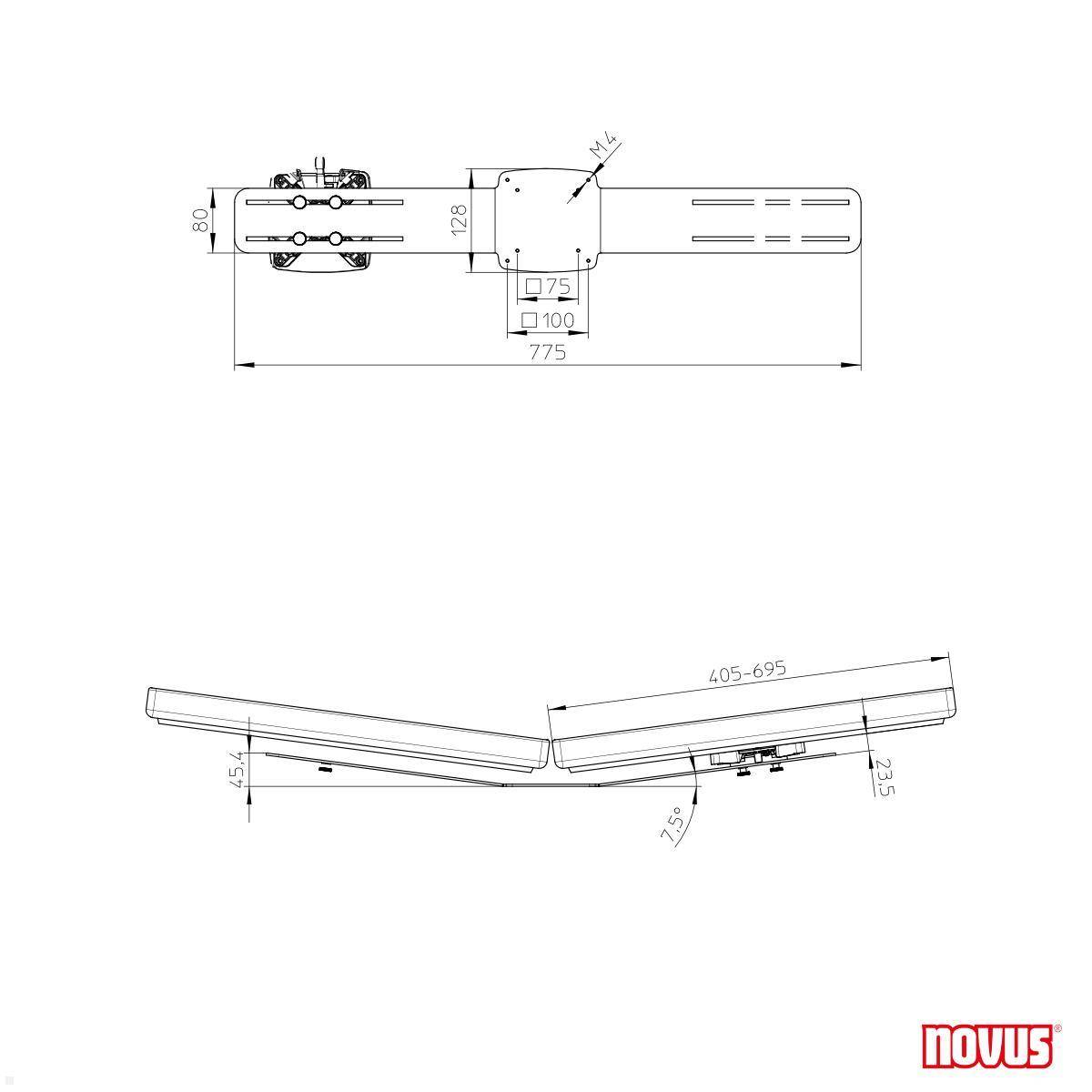 Novus Zubehör TSS Crossbar basic Traverse Einzel auf Dual Monitorhalter (795+907...