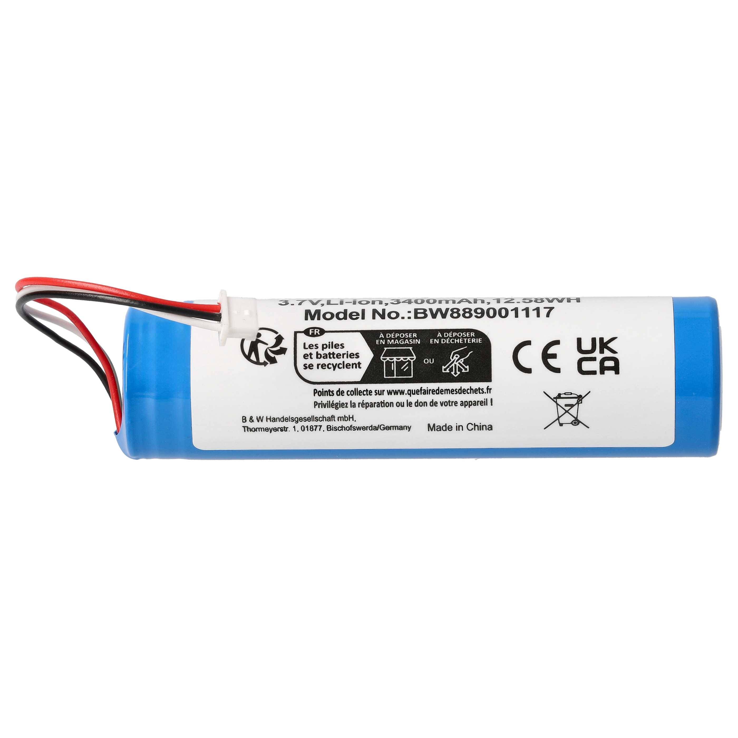 vhbw Akku Ersatz für Philips 1S1PBL1865-2.6 für Babyphone Babytalker (3400 mAh, 3,7 V, Li-Ion)