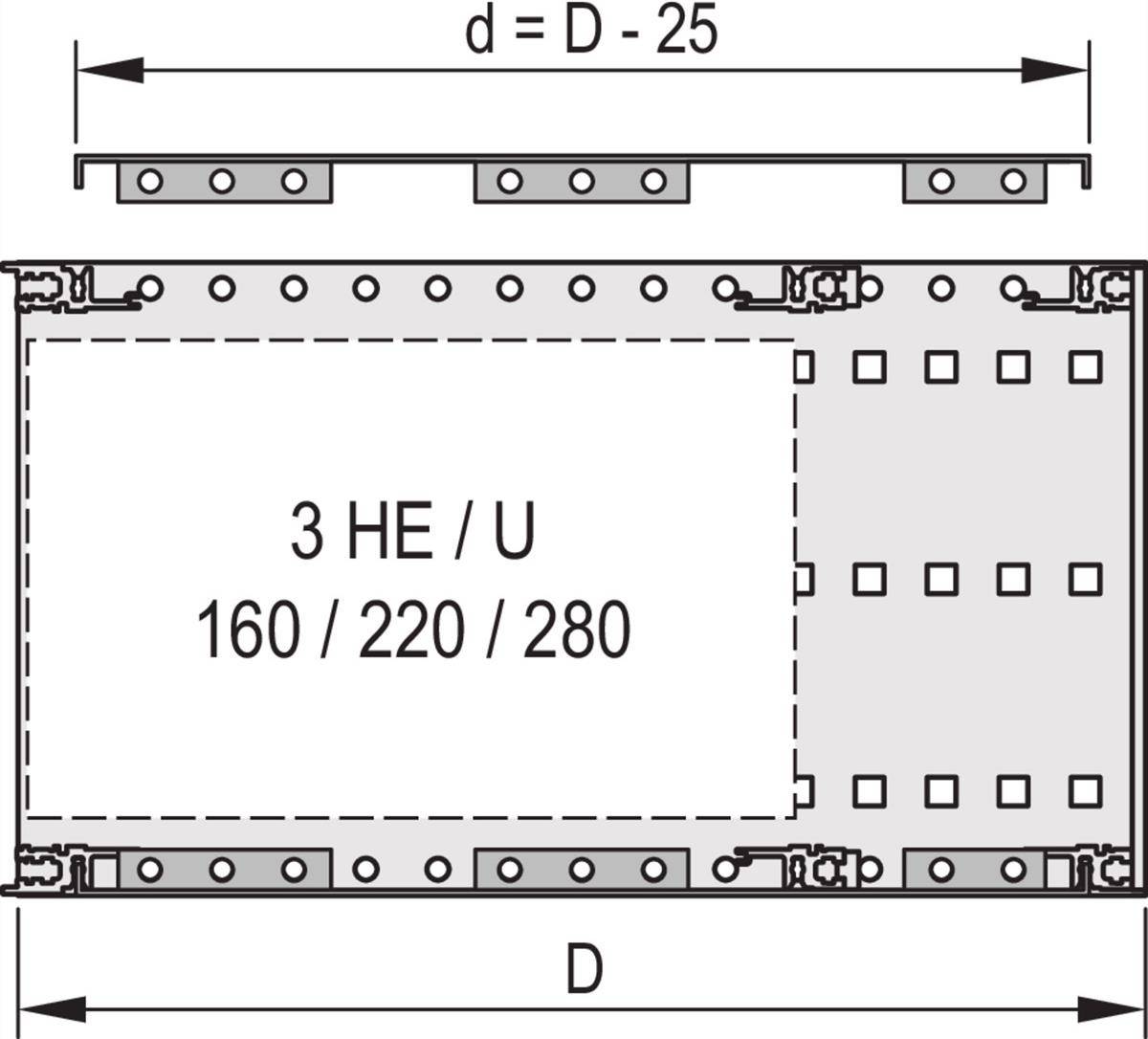 SCHROFF Abdeckblech für Anschraubung an die Seitenwand - ABDECKBLECH EMC 84TE 235T 2ST 19 &amp