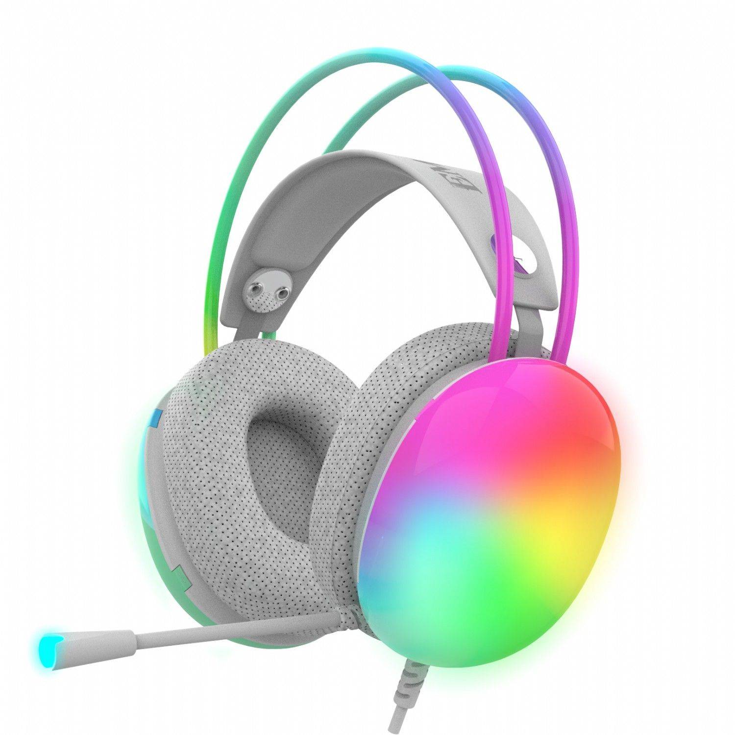 Inca Kopfhörer mit Mikrofon Gaming Headset Empousa 7.1 Virtual Surround RGB Weiß