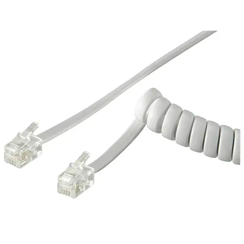 10x Telefonhörer-Spiralkabel RJ10-Stecker (4P4C) > RJ10-Stecker (4P4C) weiß, 2m 10x Telefonhörer-Spiralkabel RJ10-Stecker (4P4C) > RJ10-Stecker (4P4C) weiß, 2m