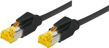 Patchkabel S/FTP, PiMF, Cat 6a, schwarz, 15,0 m Für 10 Gigabit/s, halogenfrei, mit Draka-Kabel und Hirosesteckern TM31