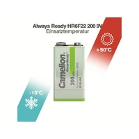 CAMELION NiMH-9 V-Blockakku AlwaysReady, 200 mAh CAMELION NiMH-9 V-Blockakku AlwaysReady, 200 mAh