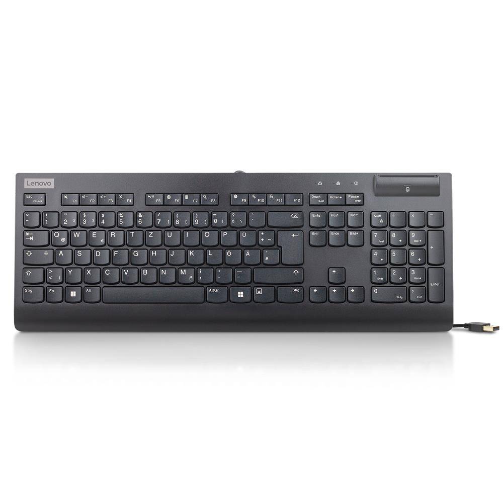 Lenovo Smartcard Wired Keyboard II PC Tastatur USB (P/N: 4Y41B69372, Layout deutsch) Schwarz